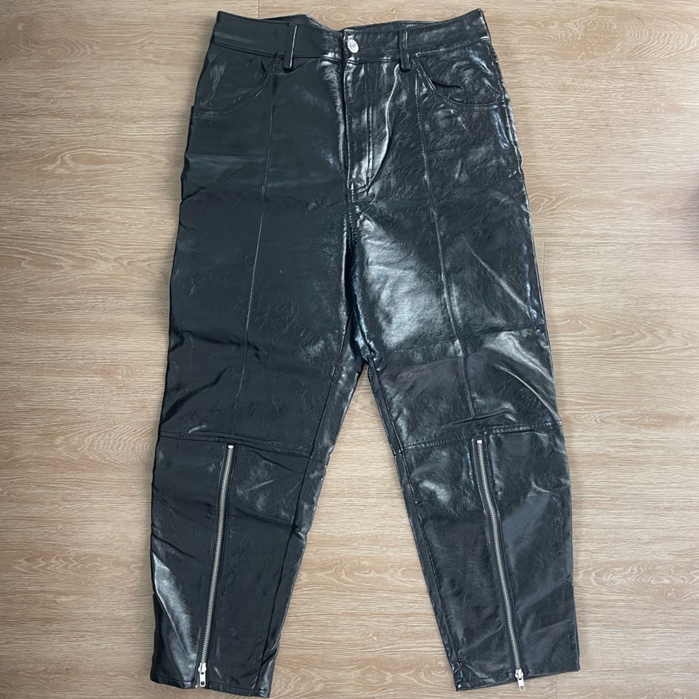 Weekday Black Faux Leather Pants